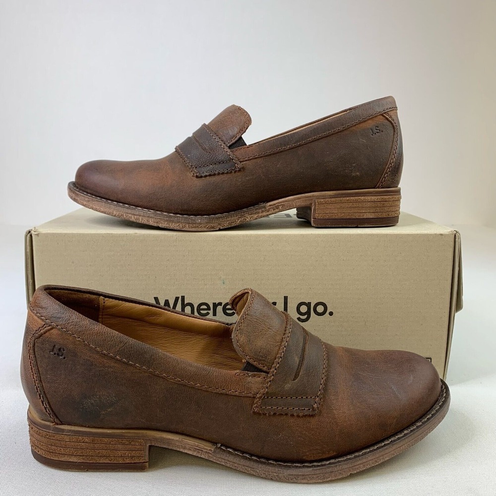 Josef Seibel Womens Sienna Penny Loafer Camel Distressed Slip-On Shoes Sz 7/38